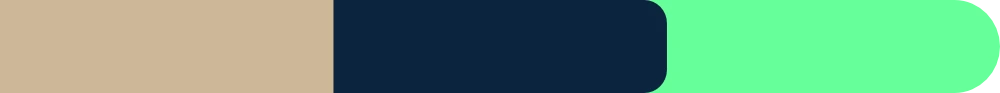 Sand, navy and green progress bar marking the three phases