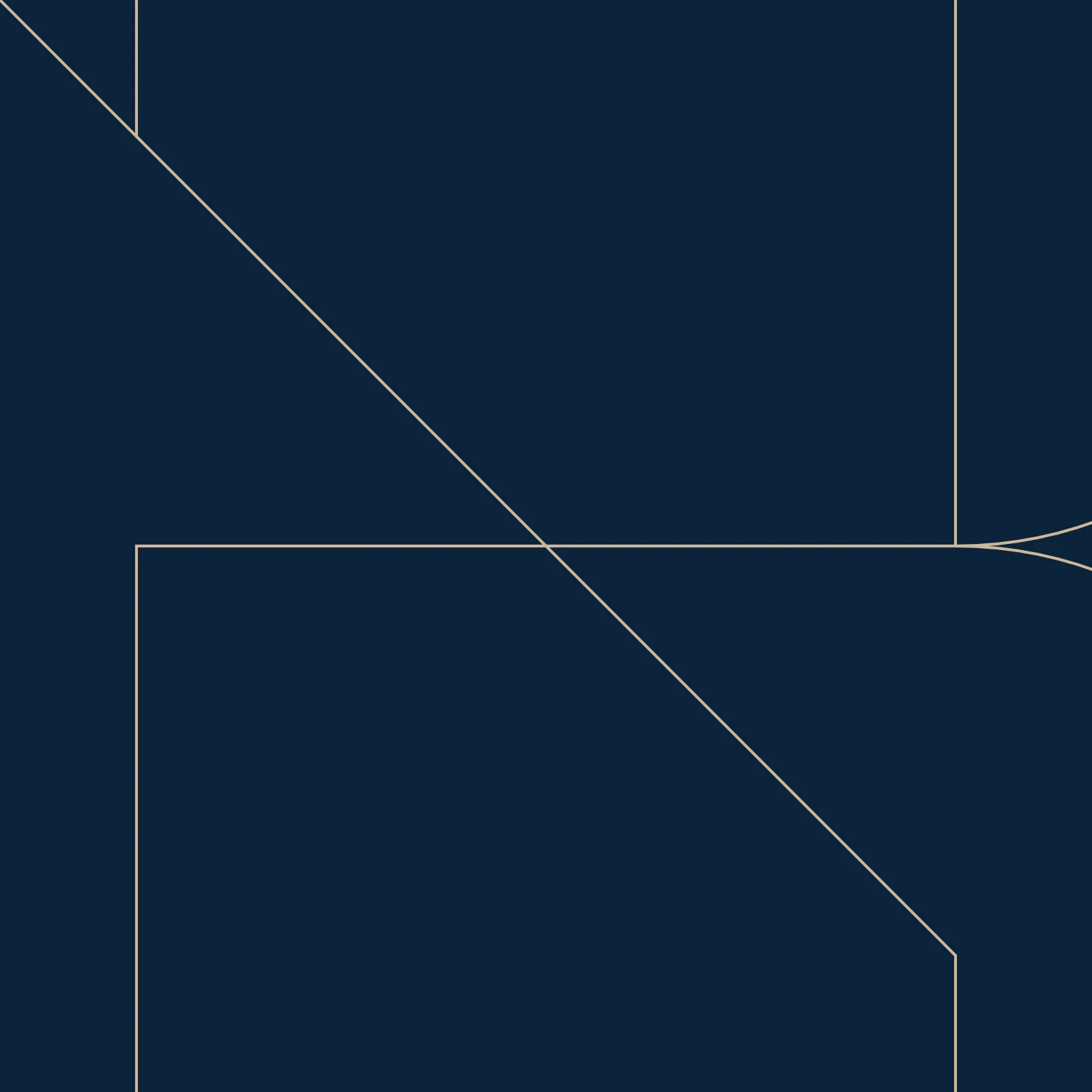 Net Zero Build line pattern in sand gold on navy