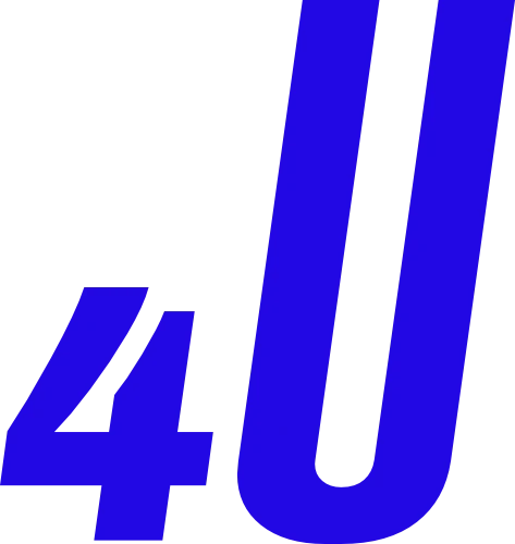 The 4U monogram cut from the wordmark