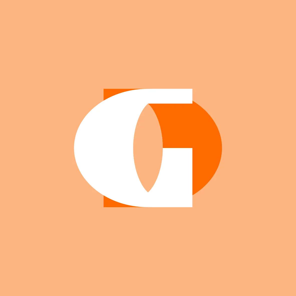 The G monogram, the zinc lens opening inside the letter