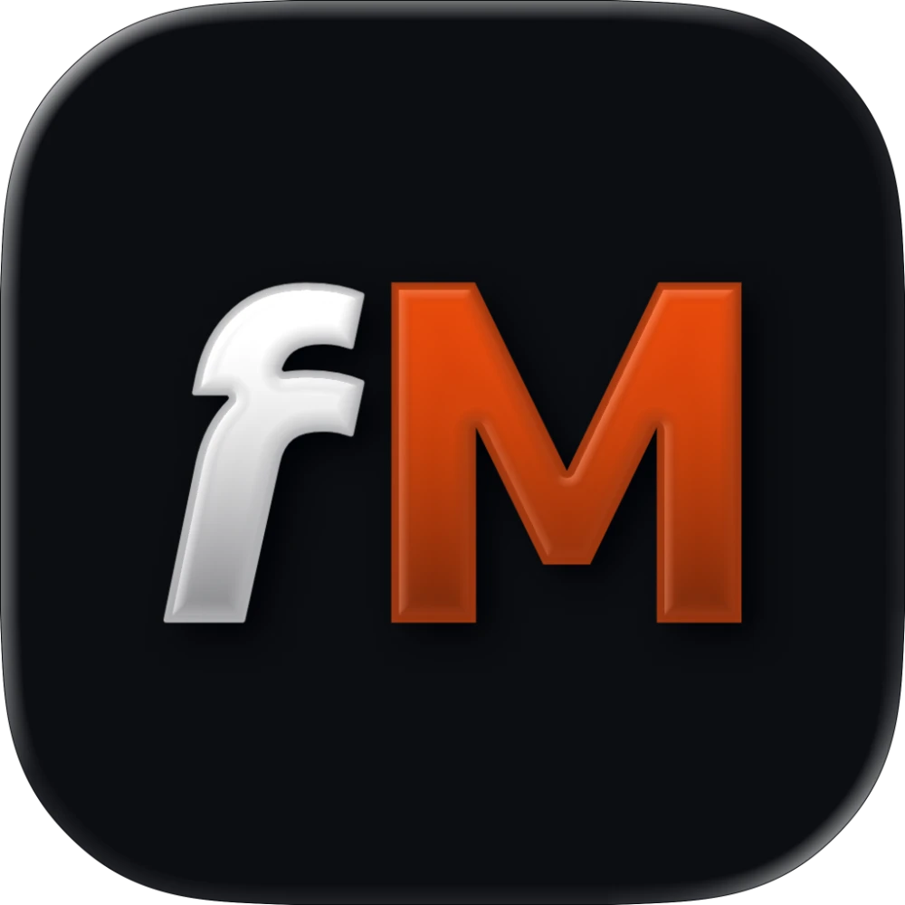 Forte app icon, f with an orange M