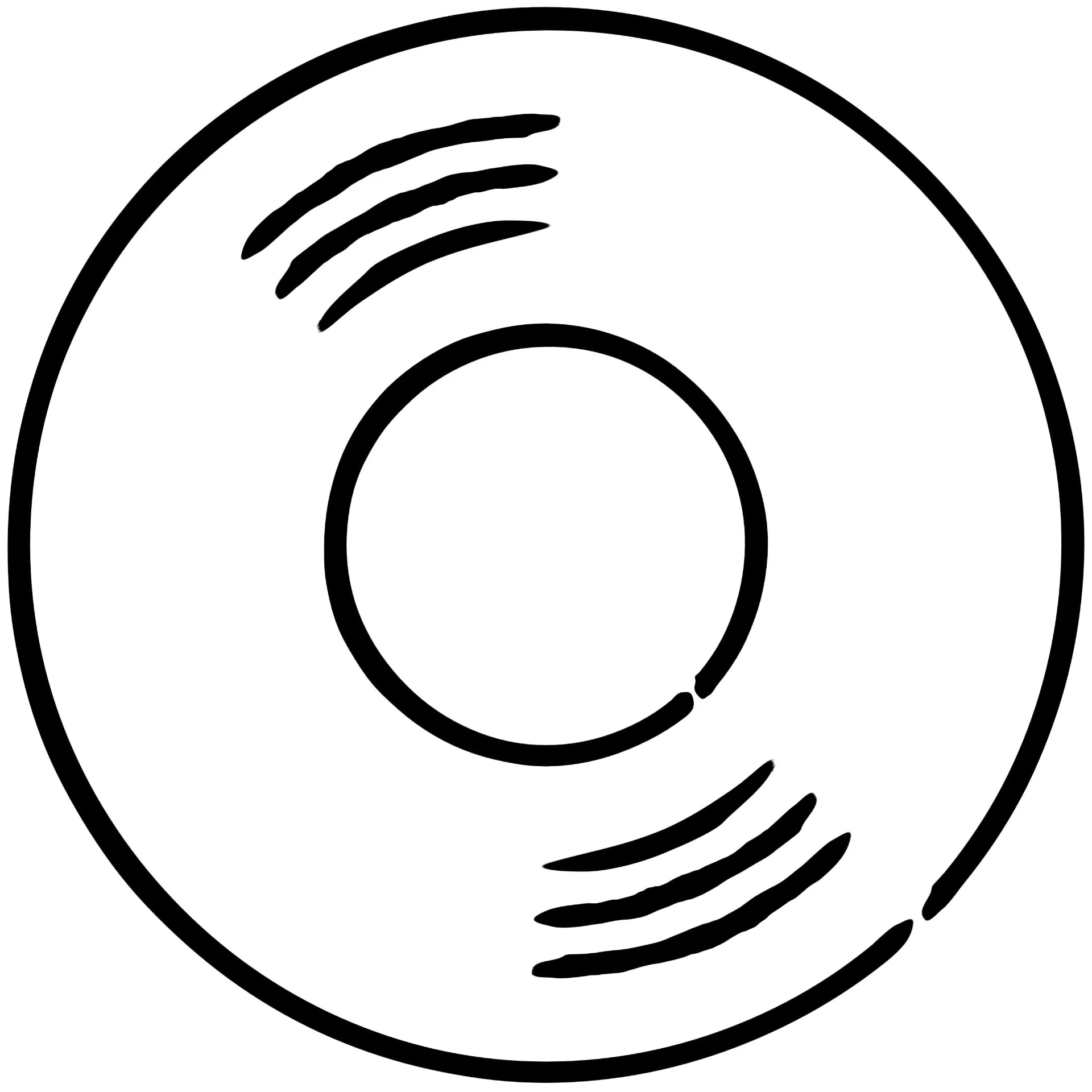 The record drawing printed on the foot of the glass