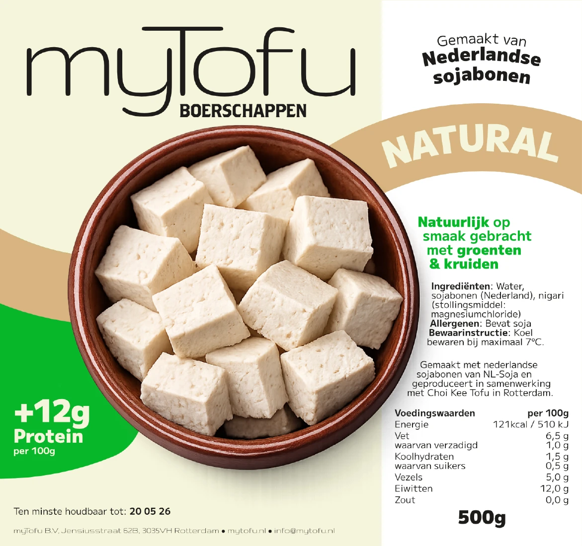 The myTofu Natural label