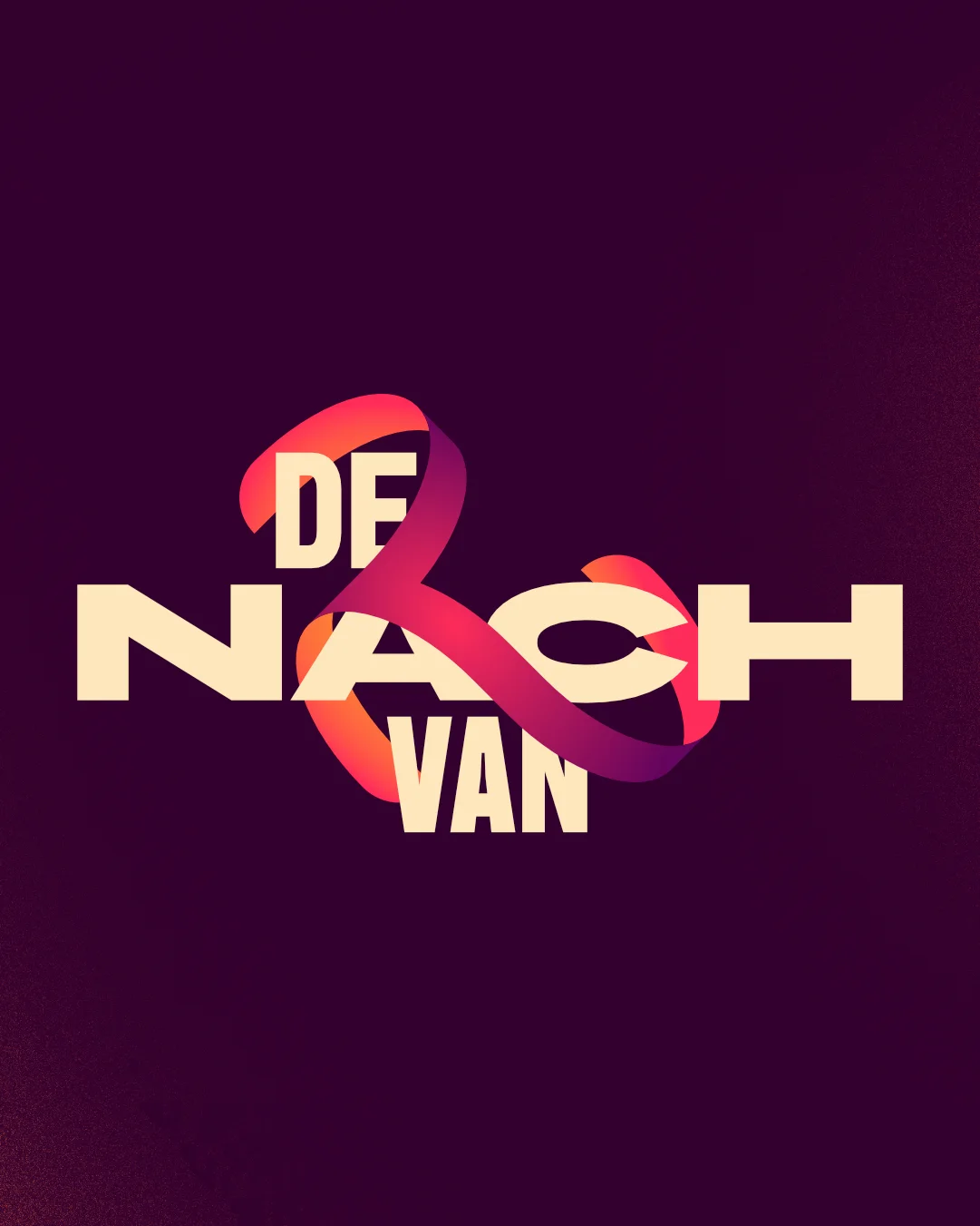 De Nach Van logo lockup with ribbon monogram
