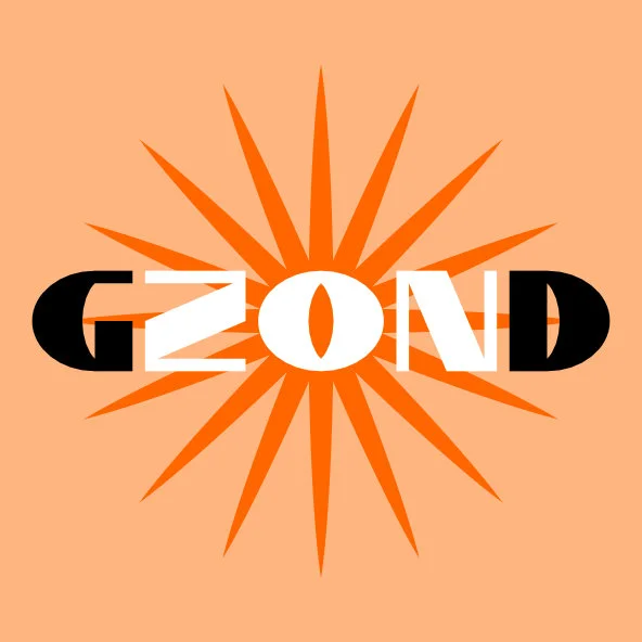 The social tile, the wordmark caught inside the sun burst