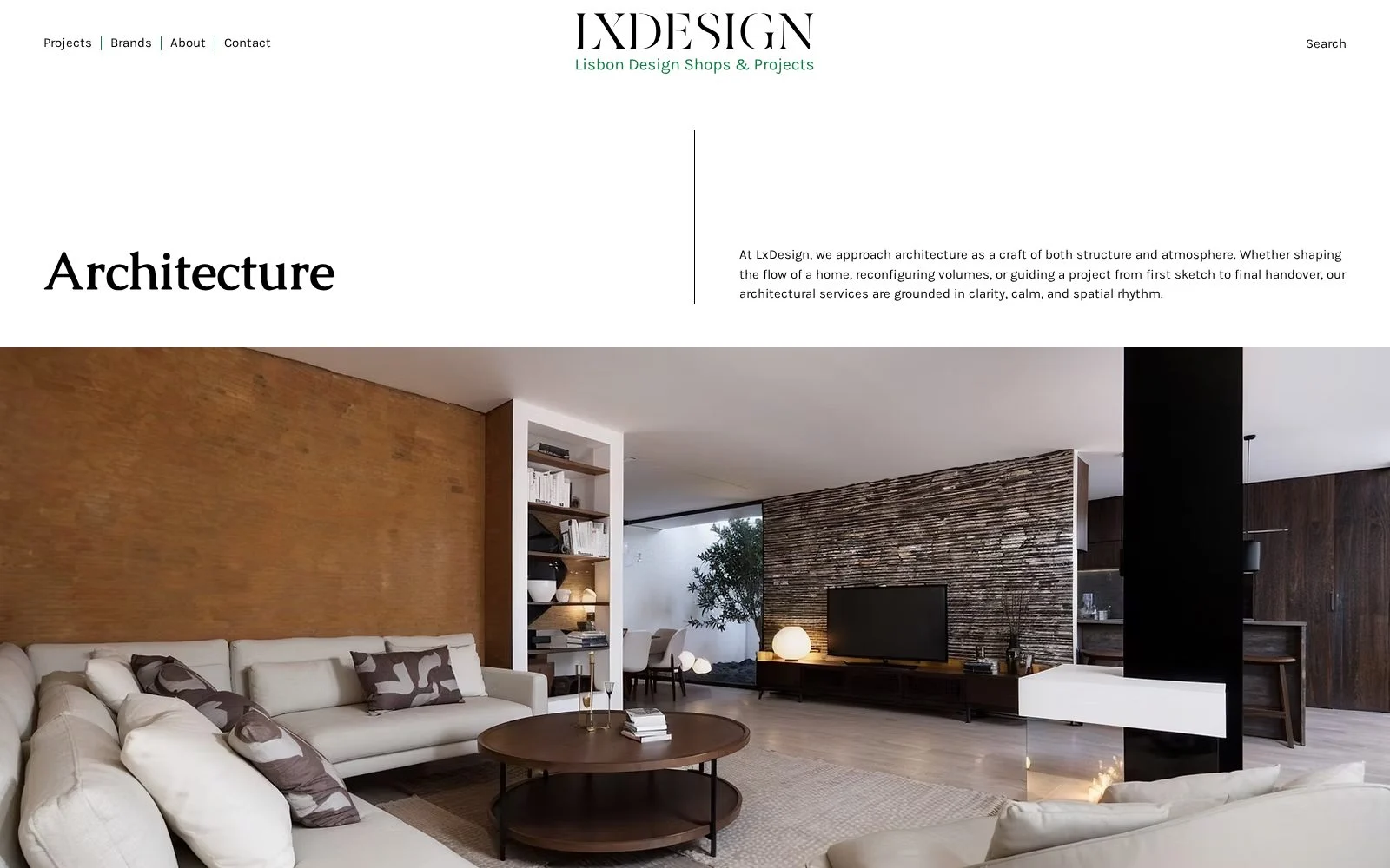 Architecture landing page on lxdesign.pt